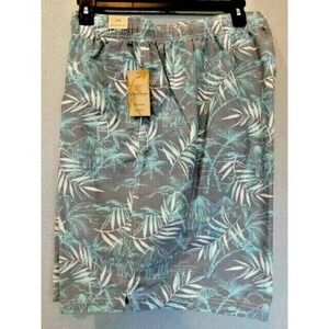 NWT Caribbean Swim Shorts Trunks Men's 4XB Lined Tropical Floral Island Palm 9"
